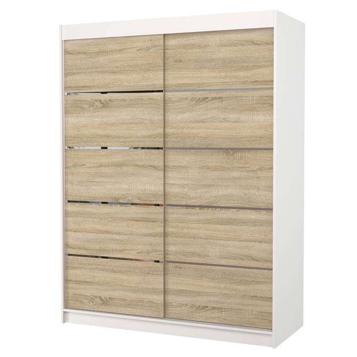Sconto Šatní skříň LUSINE bílá/dub sonoma