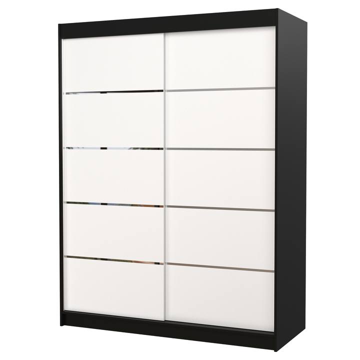Sconto Šatní skříň LUSINE černá/bílá