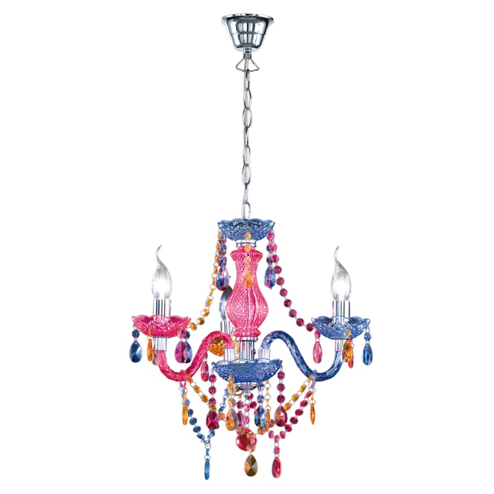 Sconto Závěsné svítidlo LÜSTER chrom/vícebarevná