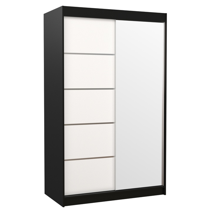 Šatní skříň LYNA černá/bílá 1