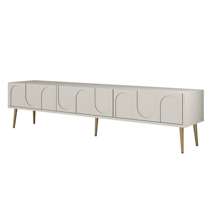 TV komoda LYON krémová/zlatá 1