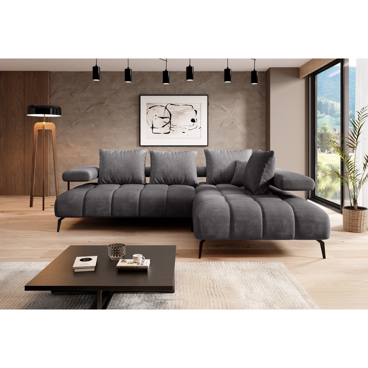 Sconto Sedací souprava MAGNETIC F L pravá, grafitová