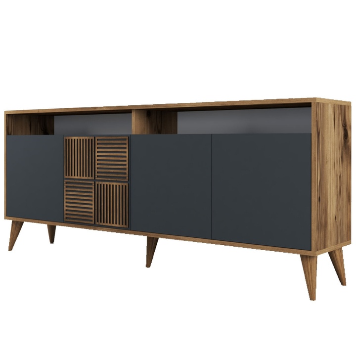 Sconto Komoda MALOMA ořech/antracitová