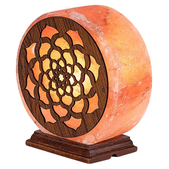 Solná lampa MANDALI oranžová/přírodní 1