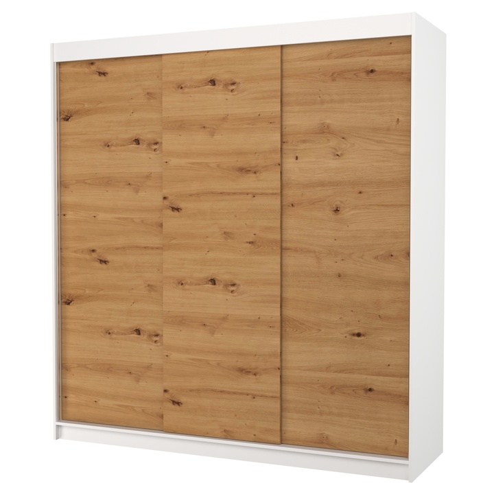 Šatní skříň MANOL bílá/dub artisan 1