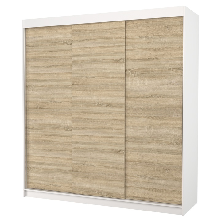 Sconto Šatní skříň MANOL bílá/dub sonoma