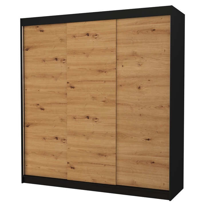 Sconto Šatní skříň MANOL černá/dub artisan