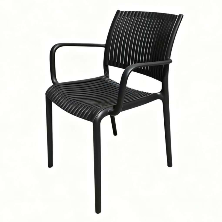 Zahradní židle s područkami MANZANO černá 1