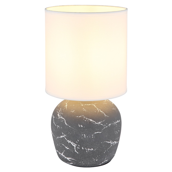 Sconto Stolní lampa MARBLE šedá/bílá