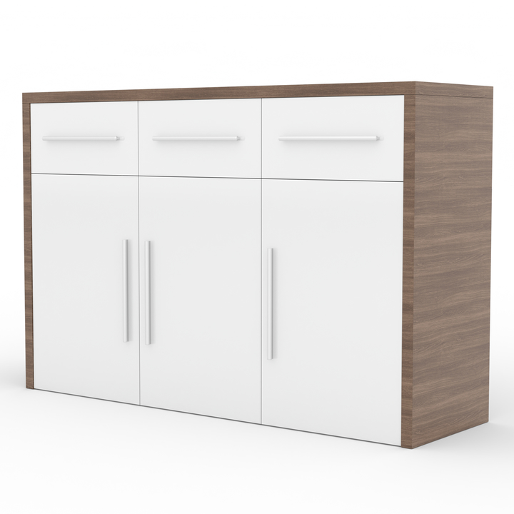 Komoda MARDEN přírodní/bílá lesklá 1