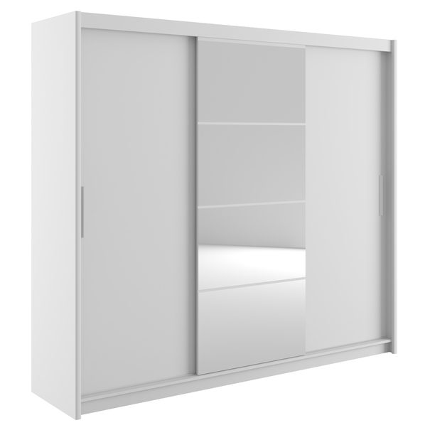 Šatní skříň  MARIO II bílá, šířka 240 cm 1