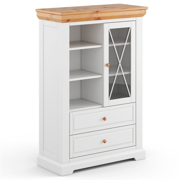 Sconto Vitrína MARON 1.3 borovice/bílá