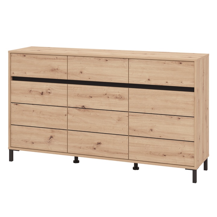 Sconto Komoda MARRON III dub artisan/matná černá