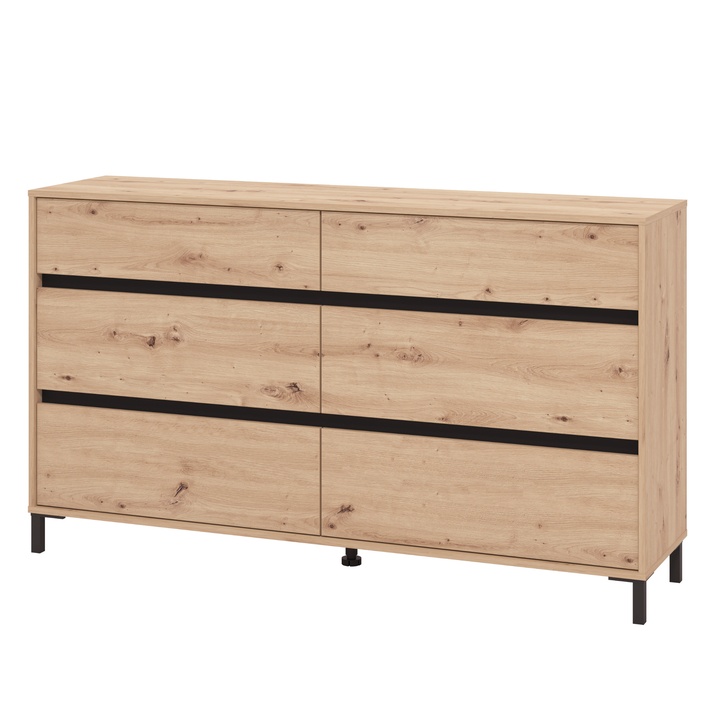 Sconto Komoda MARRON IV dub artisan/matná černá