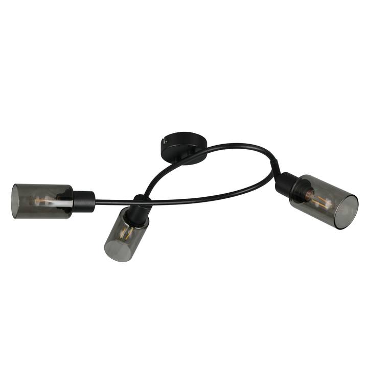 Sconto Bodové svítidlo MARS 3 černá/kouřové sklo