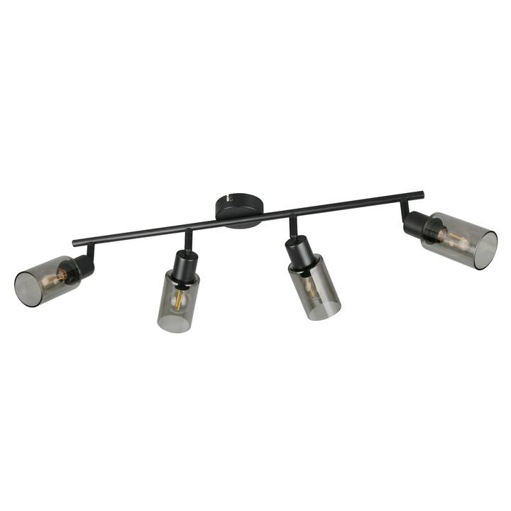 Sconto Bodové svítidlo MARS 4 černá/kouřové sklo