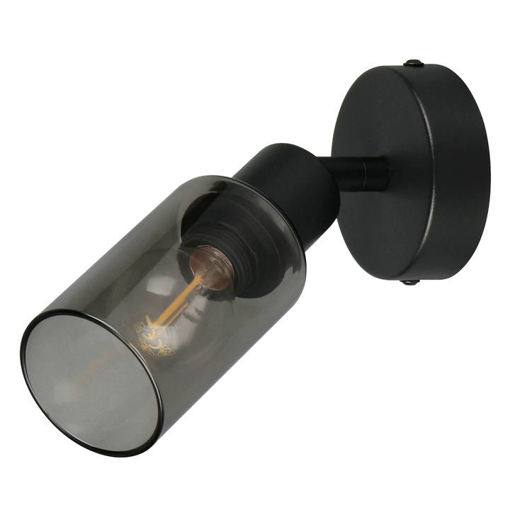 Sconto Bodové svítidlo MARS černá/kouřové sklo