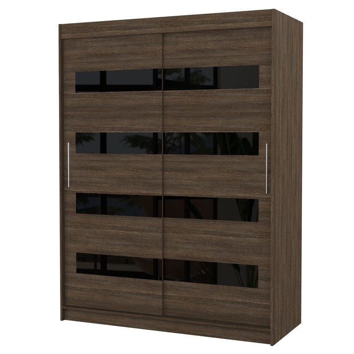 Sconto Šatní skříň MARTELL čokoládová/černá