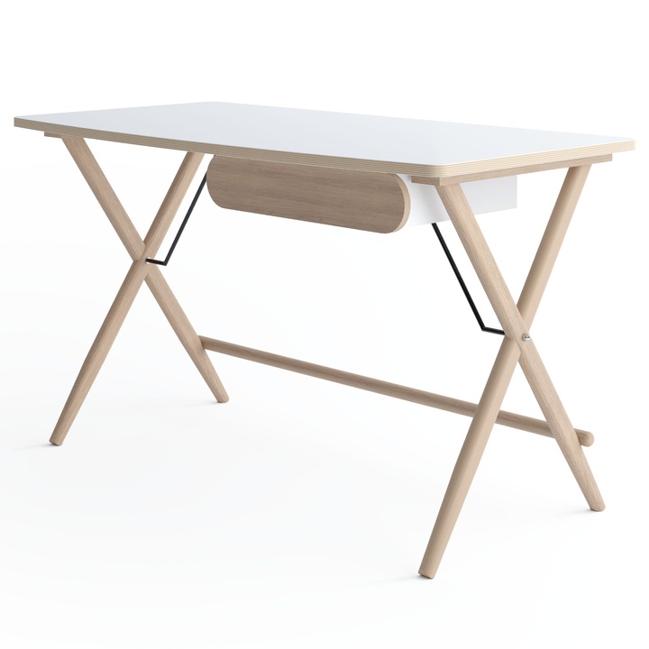 Sconto Psací stůl MATCHO 3 dub světlá/bílá