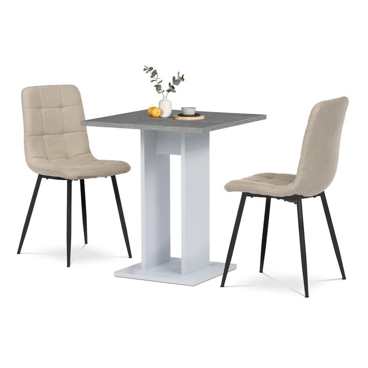 Sconto Jídelní set MATTIS beton/bílá/krémová