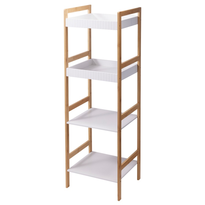 Regál MAX bílá/bambus, výška 110 cm 1