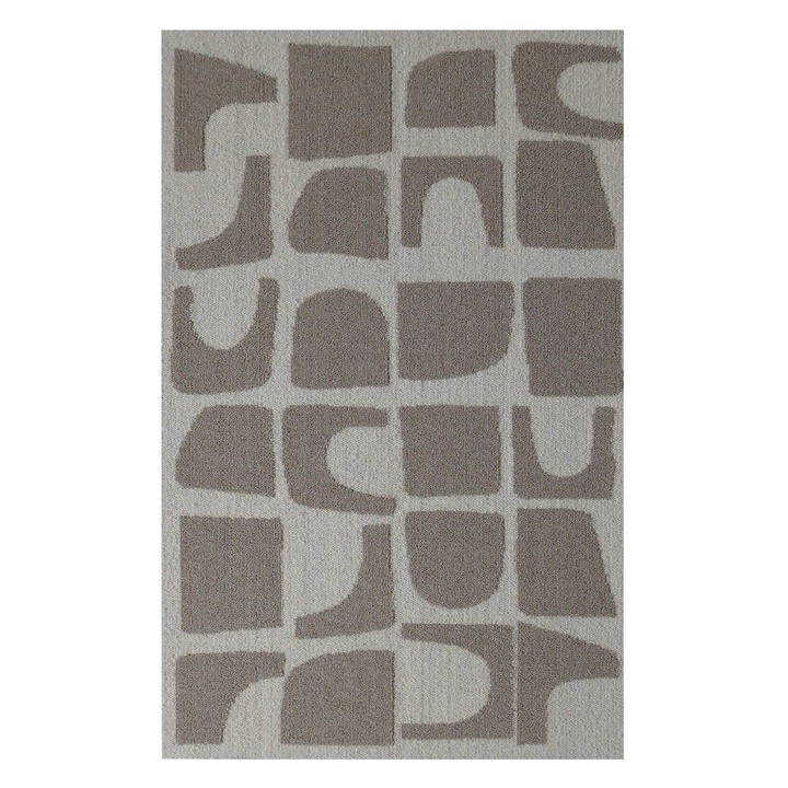 Sconto Koberec MELLOW GEO hnědá/bílá, 80x150 cm