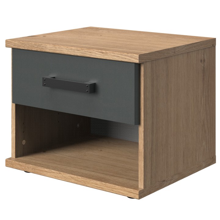 Sconto Noční stolek MERSEY prkenný dub/grafit