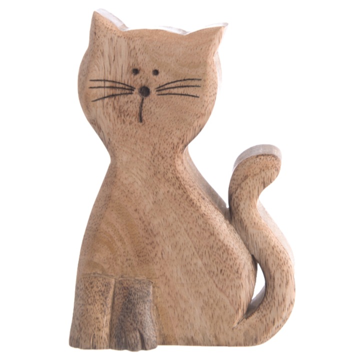 Sconto Dekorace kočka MICKA mango, výška 15 cm