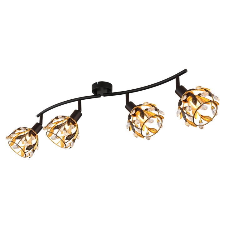 Sconto Bodové svítidlo MIKA 4 černá/zlatá