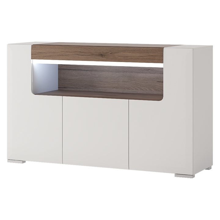 Sconto Komoda MILANO 4 alpská bílá/dub sanremo