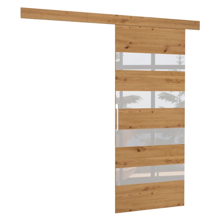 Sconto Posuvné dveře MILOU dub artisan/bílá lacobel, 86x205 cm