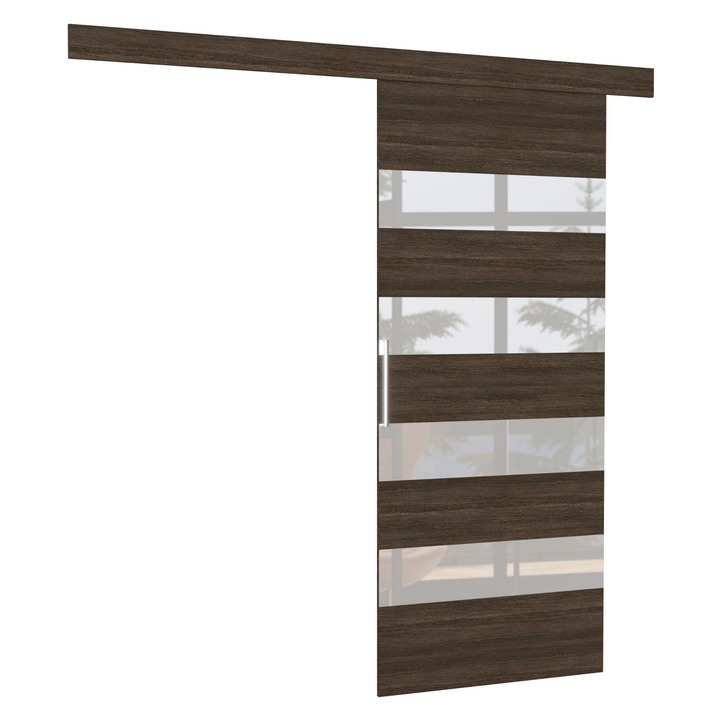 Sconto Posuvné dveře MILOU choco/bílá lacobel, 86x205 cm