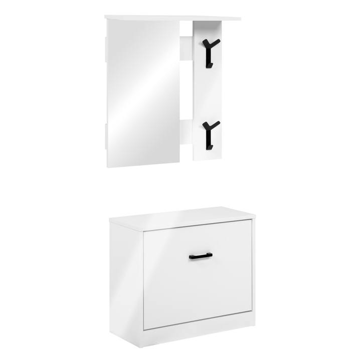 Předsíňová sestava MINELI bílá vysoký lesk 1