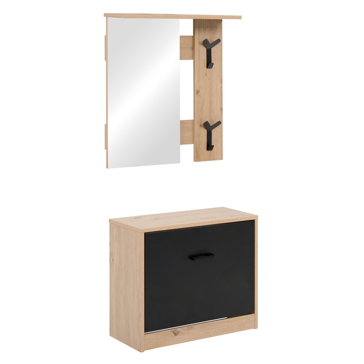 Předsíňová sestava MINELI dub artisan/černá 1