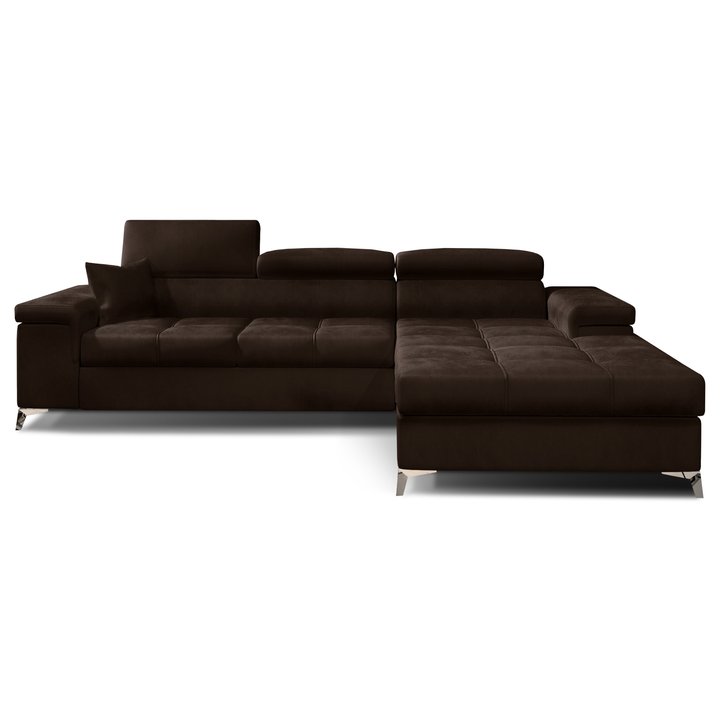 Sconto Sedací souprava MIRKO pravá, tmavě hnědá