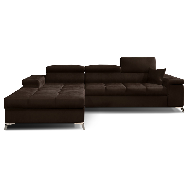 Sconto Sedací souprava MIRKO levá, tmavě hnědá