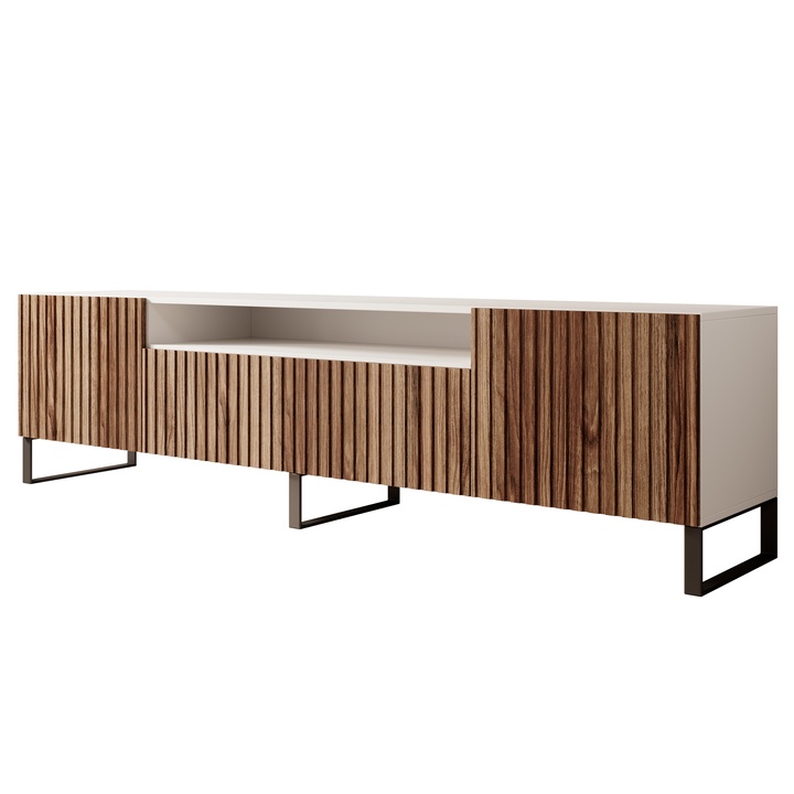 TV komoda MITCH 2 bílá/dub 1