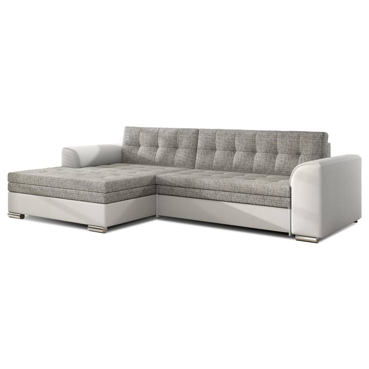 Sconto Sedací souprava MOISES levá, šedá/bílá