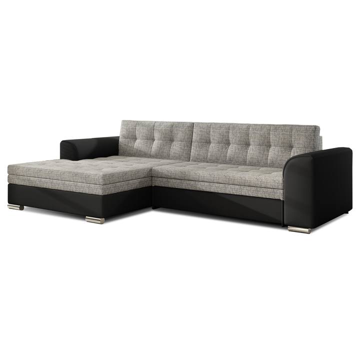 Sconto Sedací souprava MOISES levá, šedá/černá