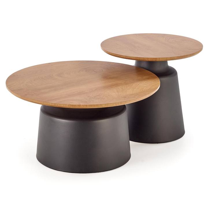 Sconto Sada konferenčních stolků MOLUMA přírodní/černá, 2 ks