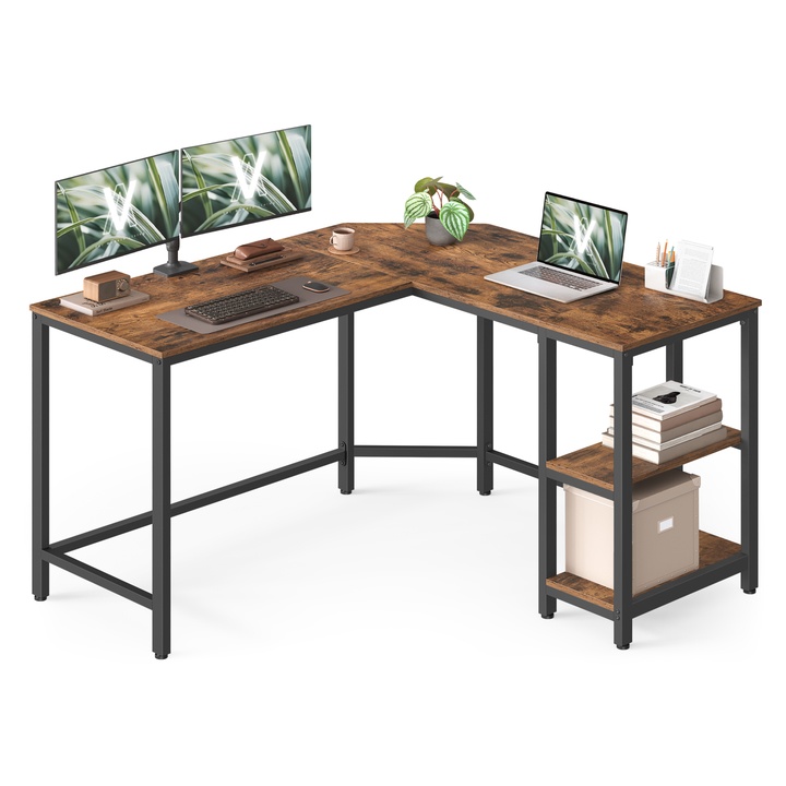 Rohový psací stůl MONA 2 hnědá/černá 1