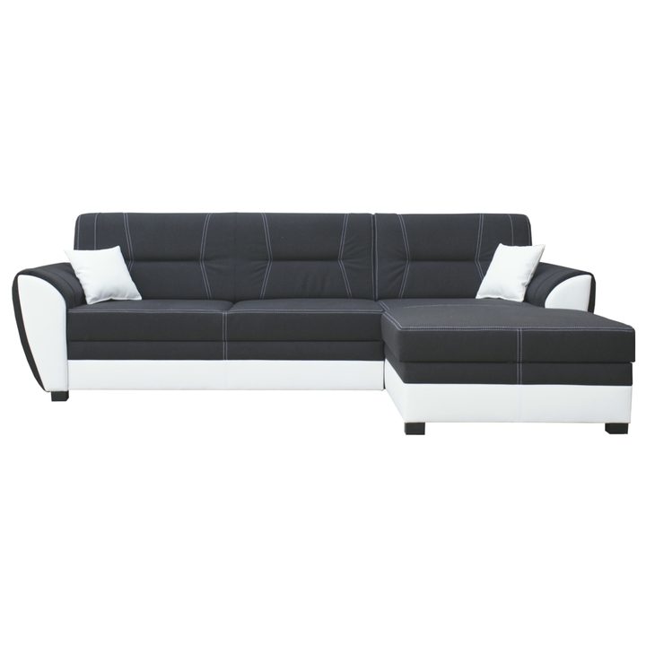 Sconto Sedací souprava MONACO LUX pravá, černá/bílá