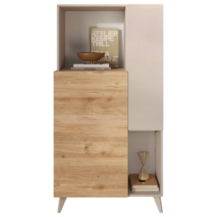 Sconto Vitrína  MONOCA krémová/dub