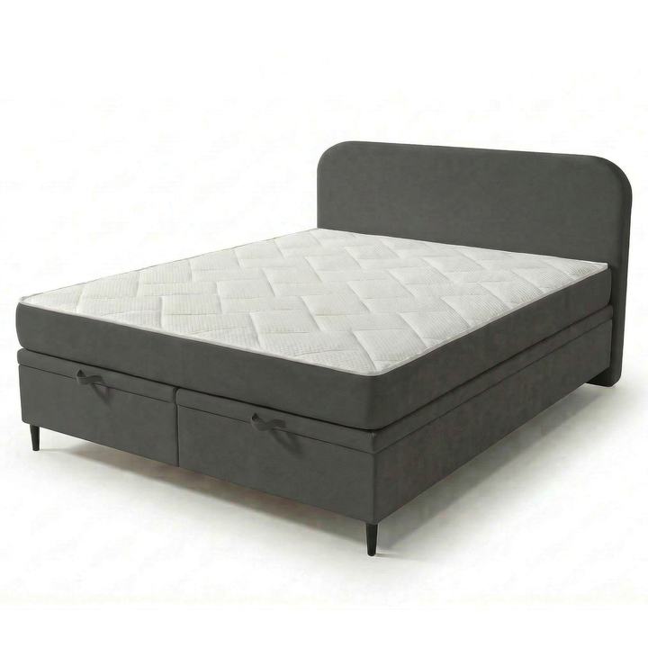 Postel s matrací MOREVIEW tmavě šedá, 140x200 cm 1