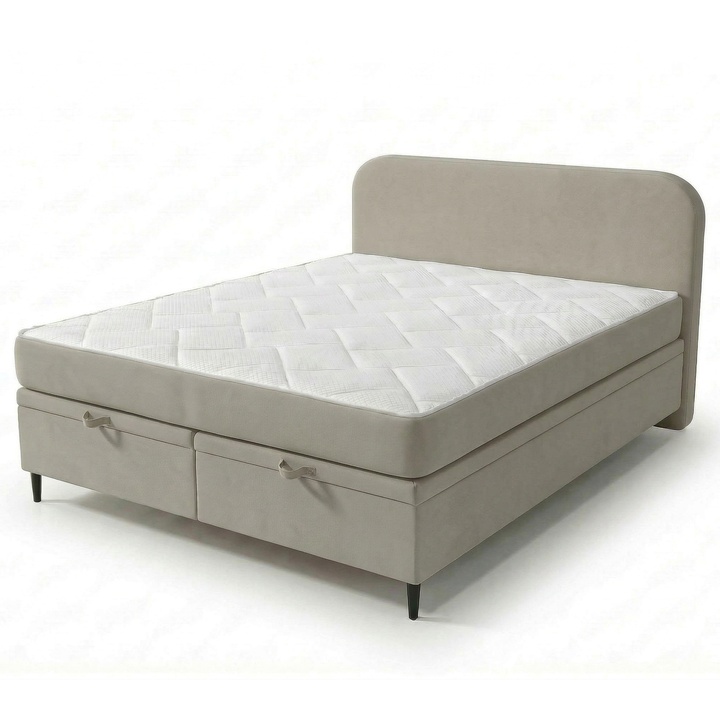 Postel s matrací MOREVIEW šedobéžová, 180x200 cm 1