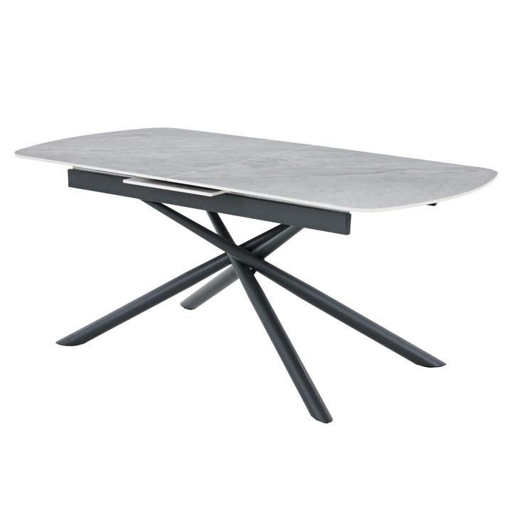 Jídelní stůl MOSTAR šedý mramor/černá 1