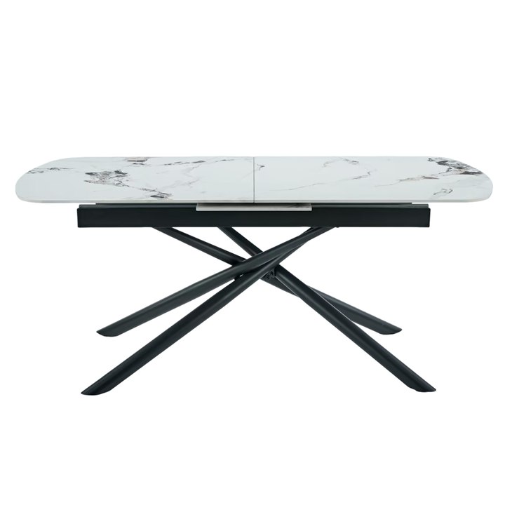 Jídelní stůl MOSTAR bílý mramor/černá 1