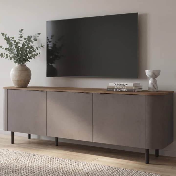 TV komoda MURANO 3DV bronzová/tmavý dub 1