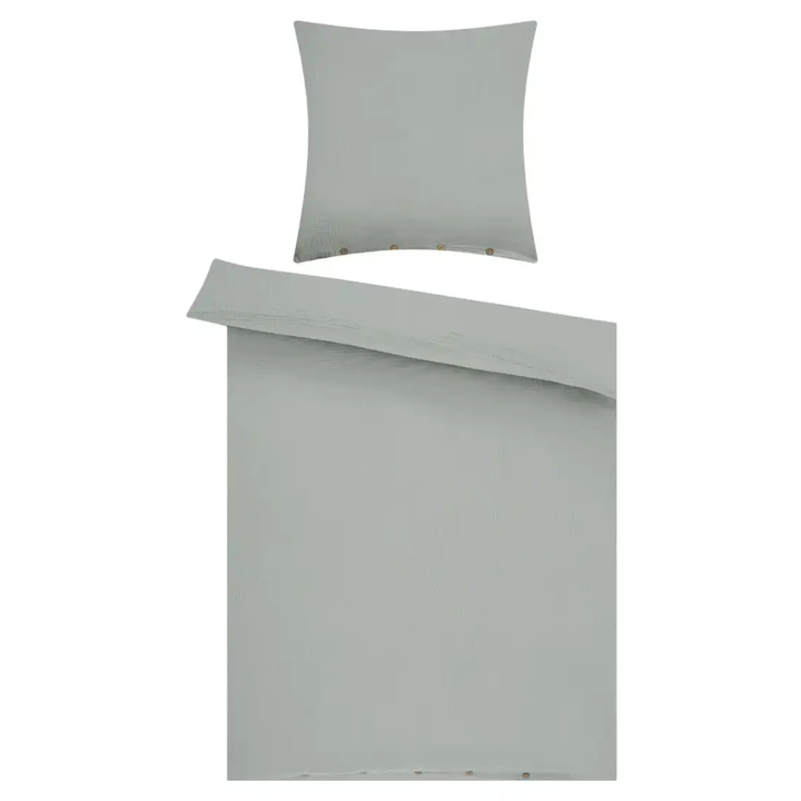 Sconto Povlečení MUŠELÍN olivová, 80x80 a 135x200 cm