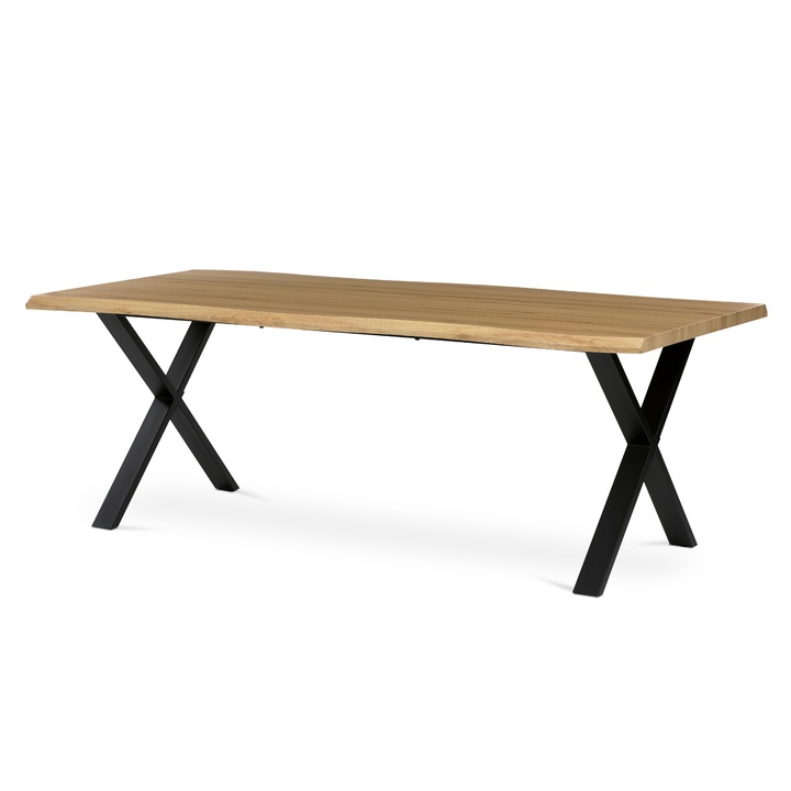 Jídelní stůl NARAGO divoký dub/černá, šířka 210 cm 1